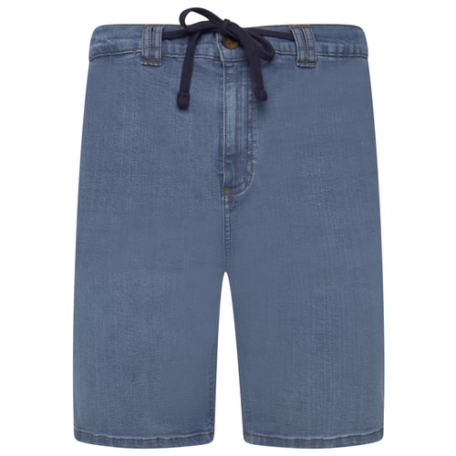 Kam Stretch-Denim-Shorts mit elastischem Einsatz, leicht gebraucht